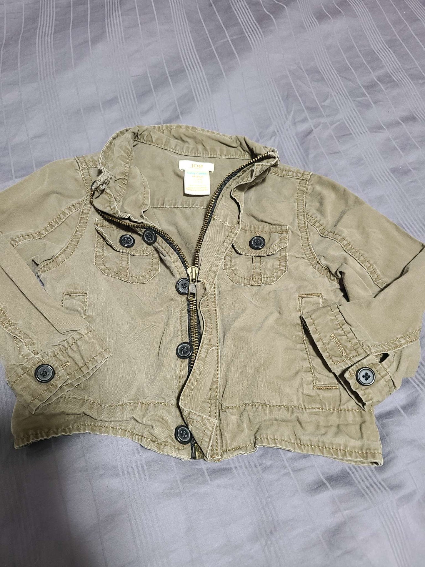 Joe fresh 18 to 24 m9nth brown zip up shirt , Kids 24 Month (18-24M)