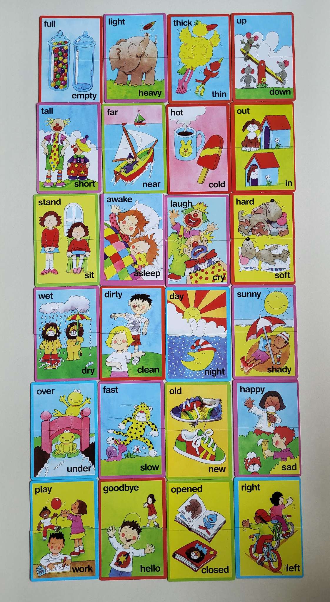 3 sets of two attaching puzzle piece cards