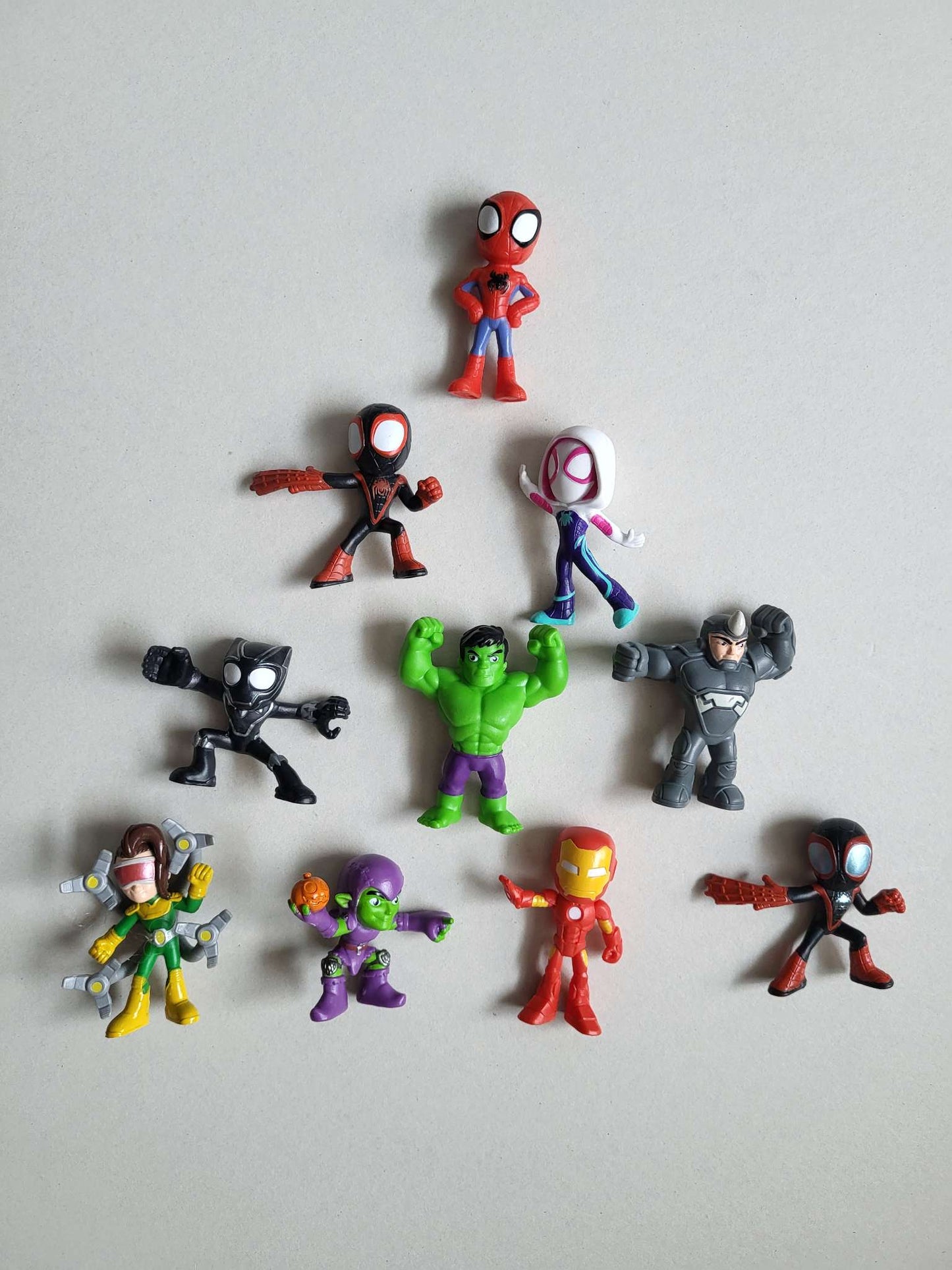 Set of 10 Spiderman Character Figurines
