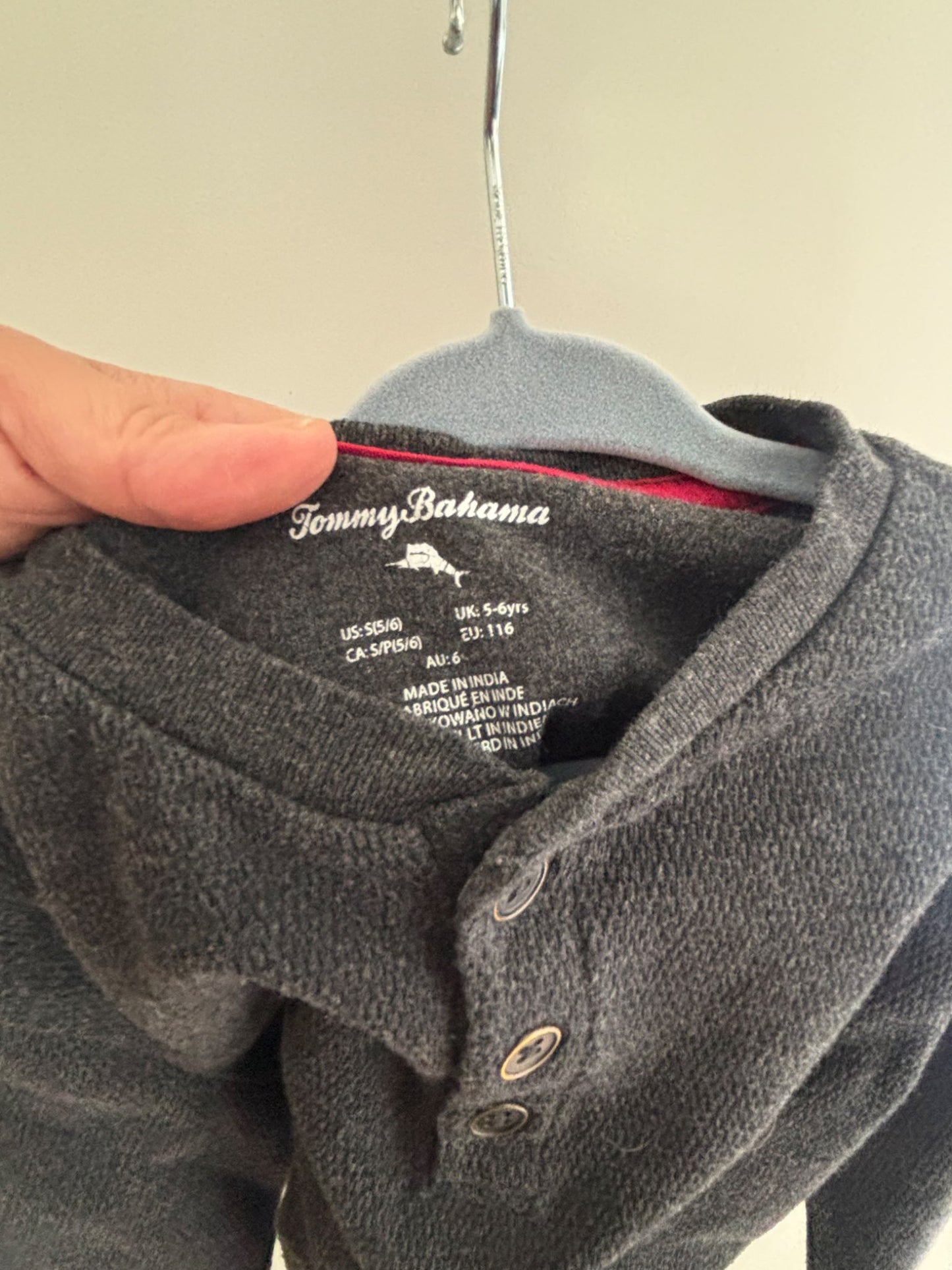 Tommy Bahamas Long Sleeve Grey Henley