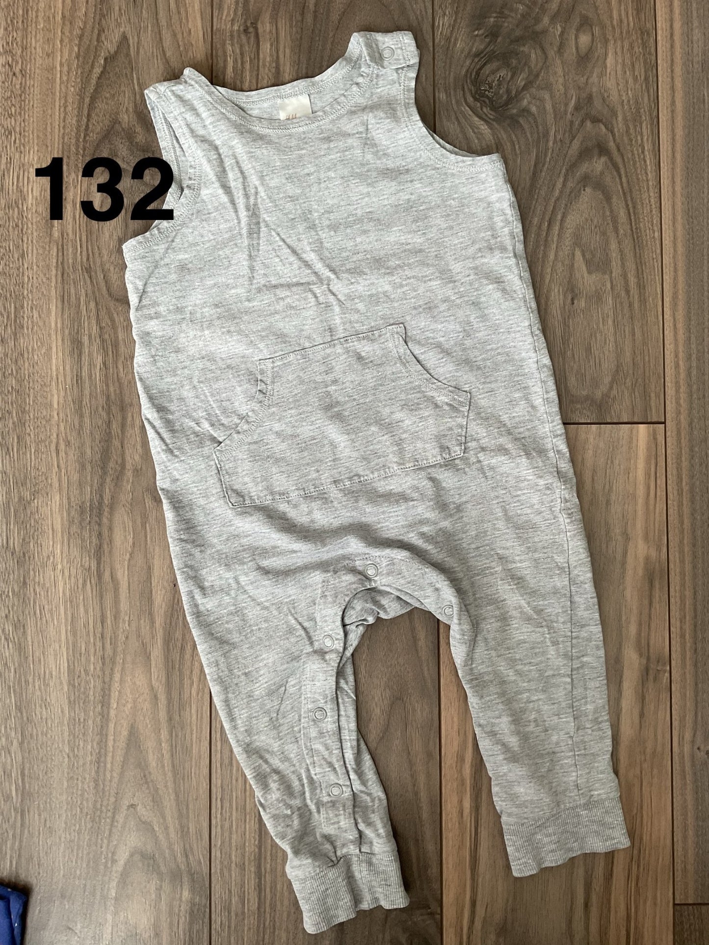 Grey Romper Overalls 9-12 Months, Kids 12 Month (9-12M)
