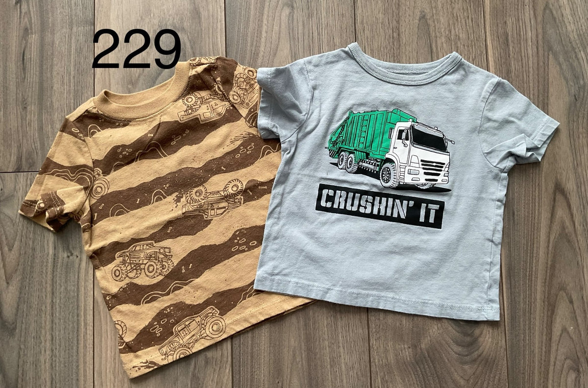 Baby Boy Monster Truck and Garbage Truck Tees 12-18 Months , Kids 18 Month (12-18M)