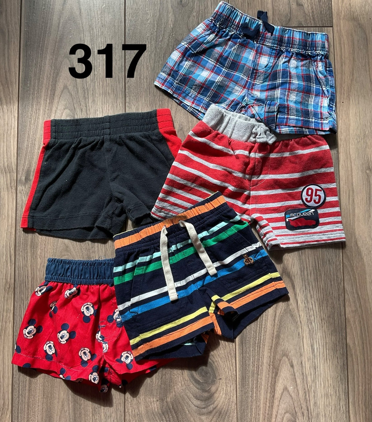 Baby Boy Shorts Bundle, 4 Pair and 1 Swim Pair all 0-3 Months, Kids 3 Month (0-3M)
