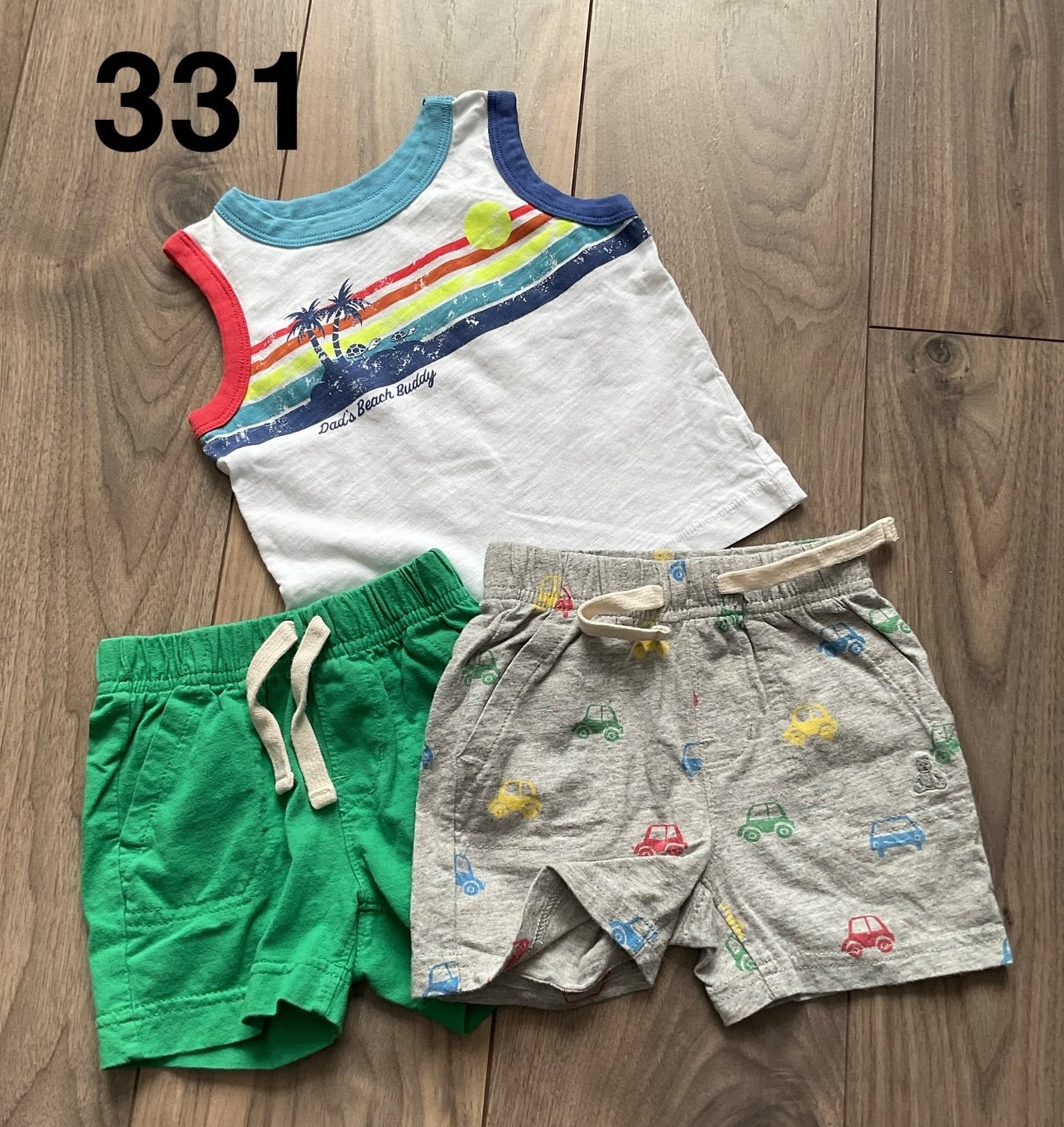 Baby Boy 6-12 Months Tank Top and 2 Pair Baby Gap Shorts, Kids 9 Month (6-9M)