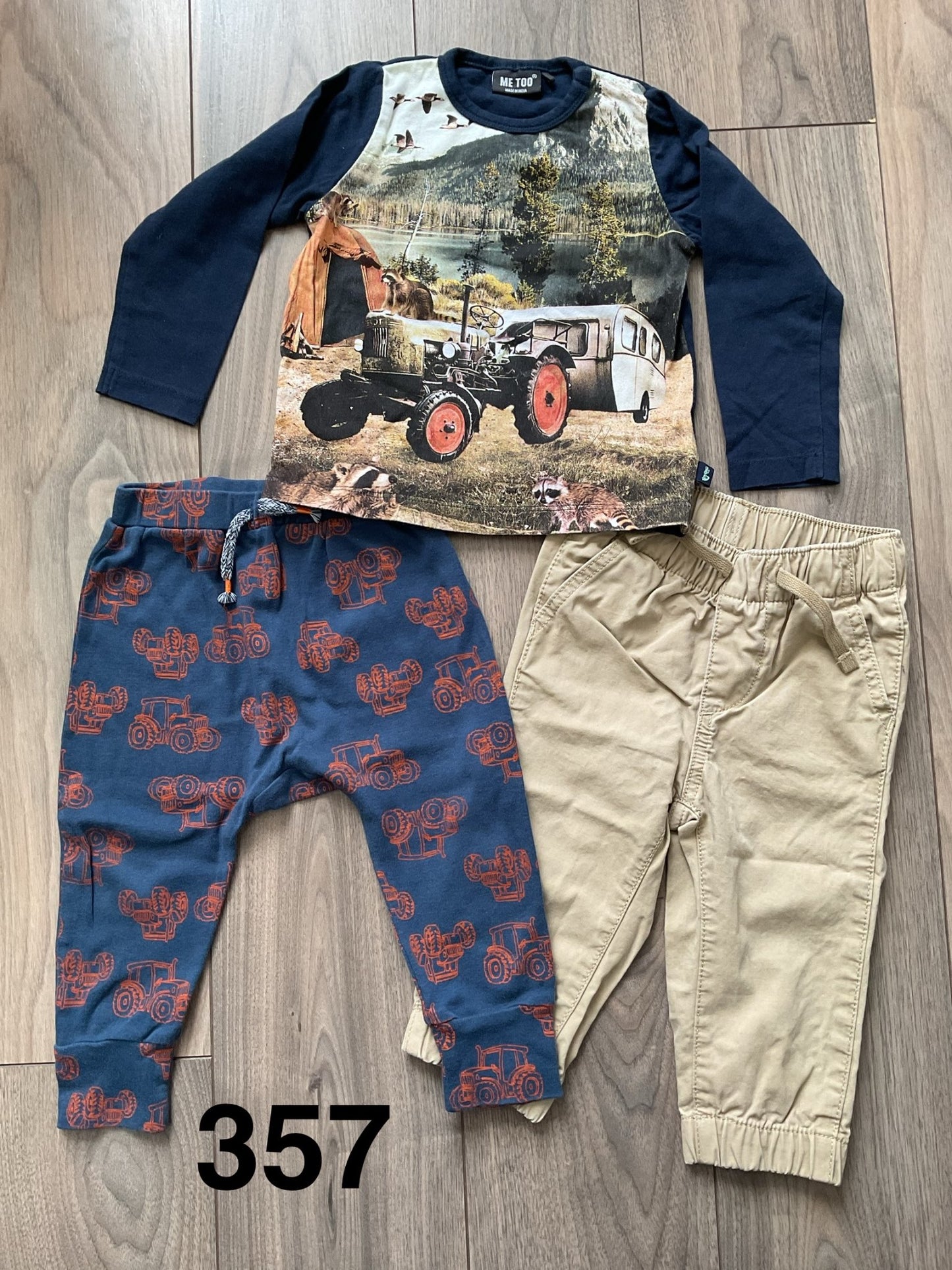 Baby Boys Tractor Shirt and 2 Pairs Pants 12-18 Months, Kids 18 Month (12-18M)