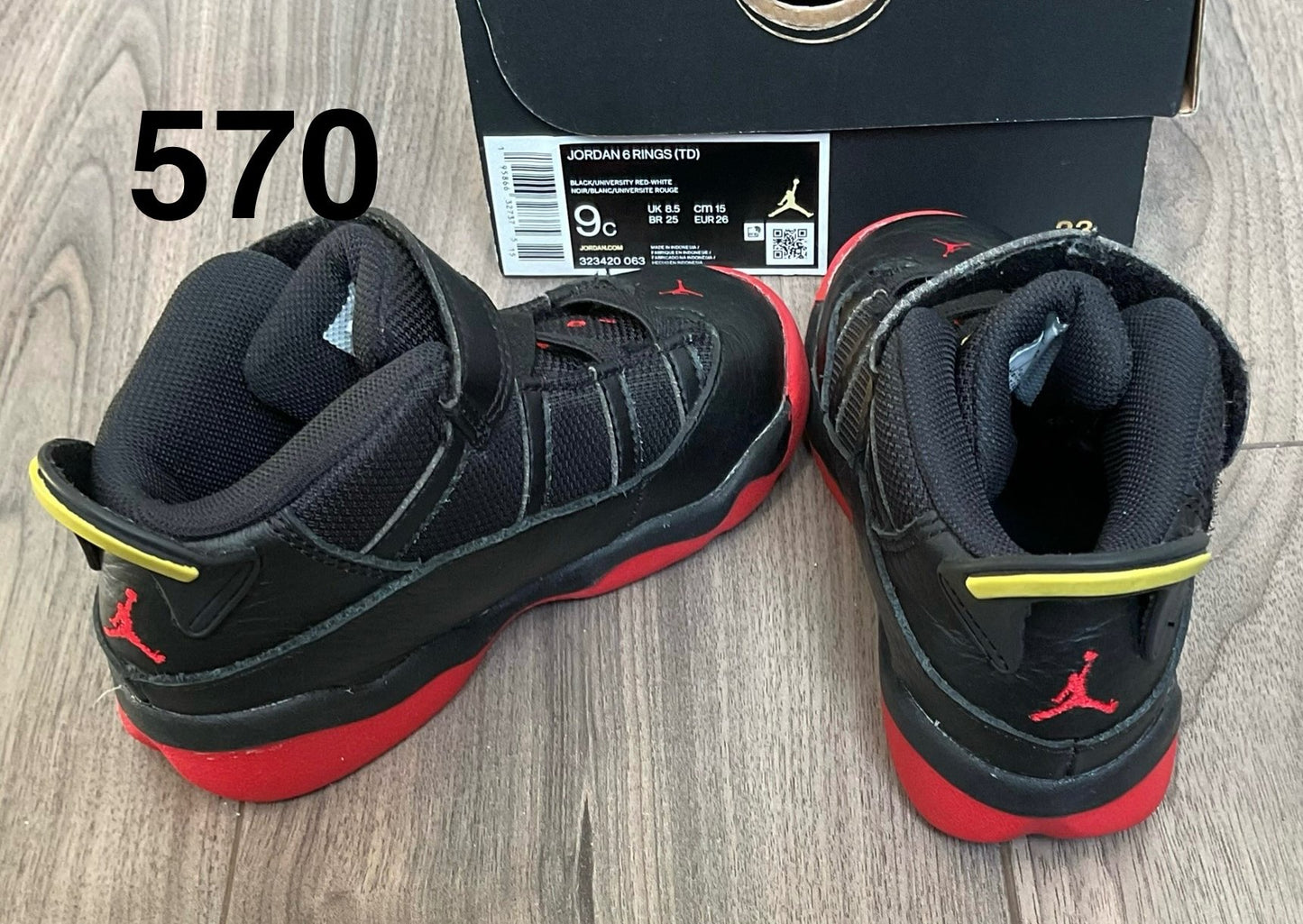 Jordan 6 Ring Size 9, Shoes 9 (Toddler:2-4yr)