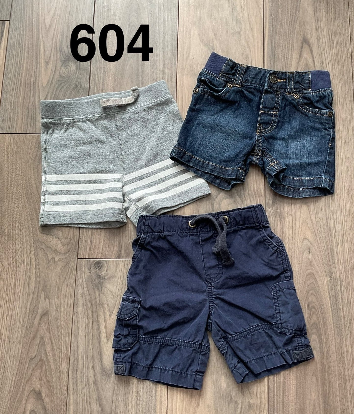 Boys Shorts - Blue, Grey, Denim 12 Months, Kids 12 Month (9-12M)