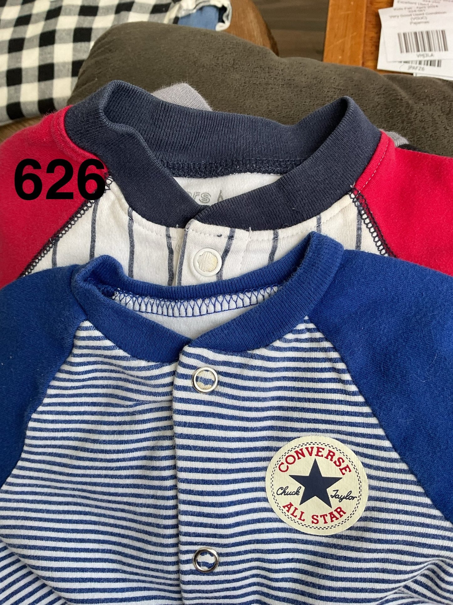 Baby Boy Sleepers - 5 pair, camo, stripes 0-3 Months, Kids 3 Month (0-3M)