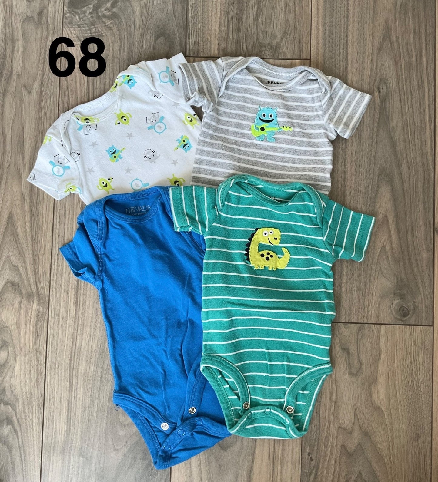 Baby Boy Monster, Dinosaur and Blue Onesies 3 Months, Kids 3 Month (0-3M)