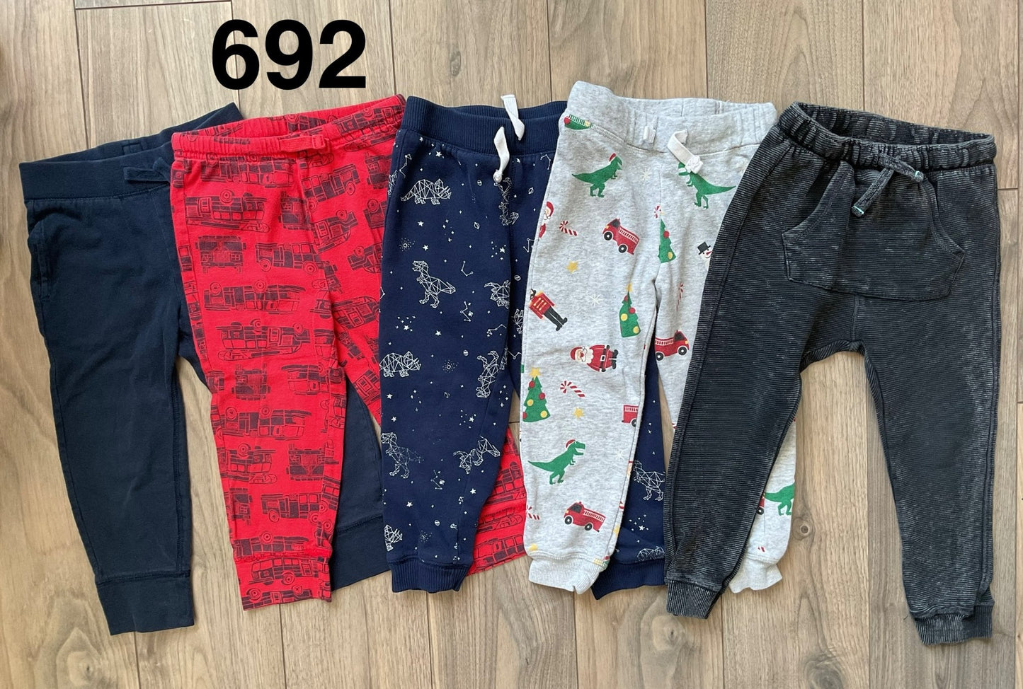 Pant Bundle, 5 Pair, Red, Blue, Grey, Black Size 3-4, Kids 3T