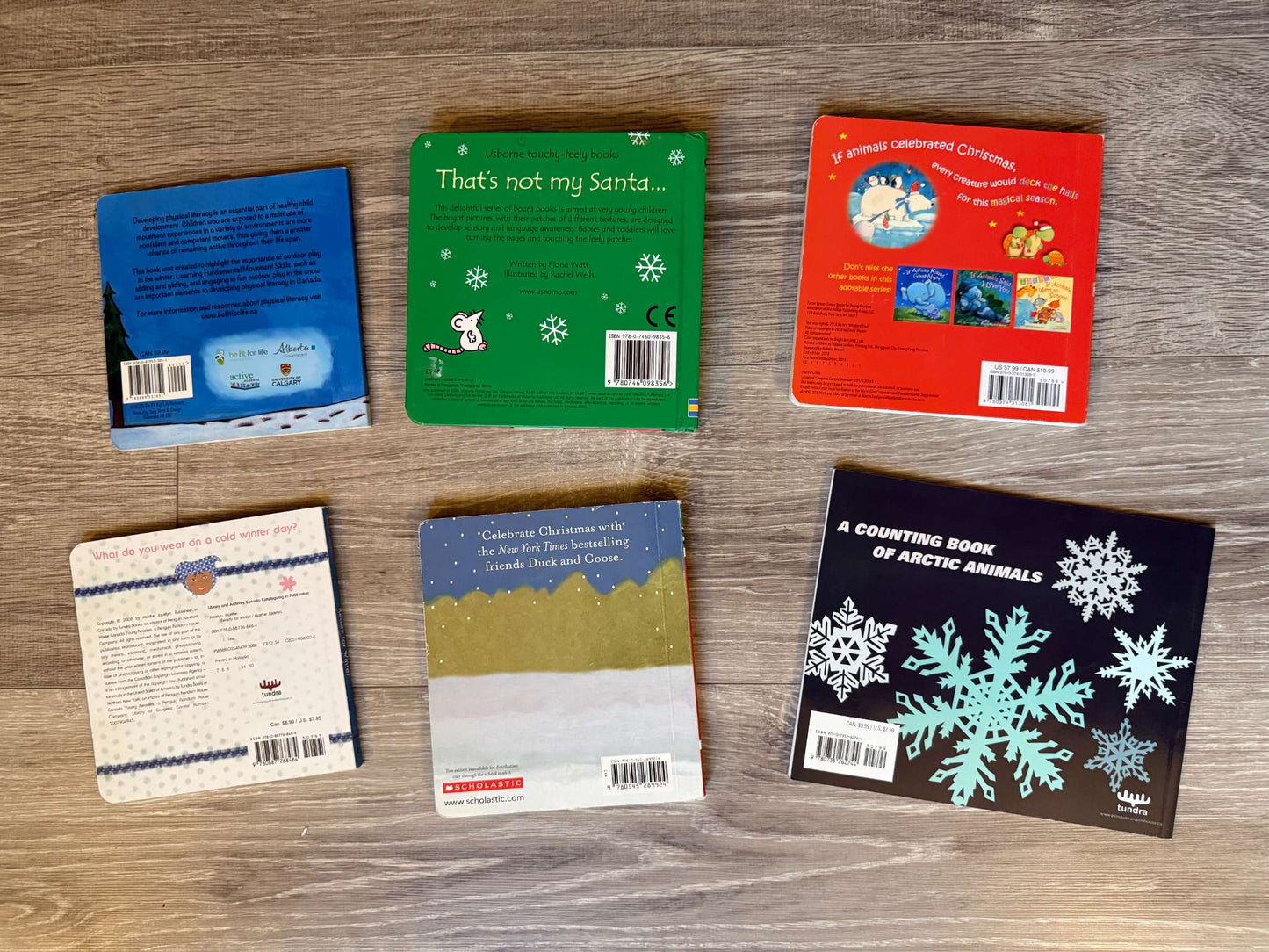 5 Christmas/Winter Board Books + 1 paperback