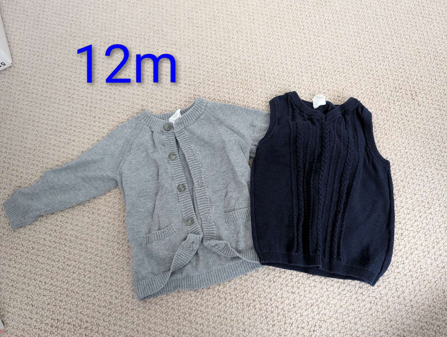 12m cardigan and vest, Kids 12 Month (9-12M)