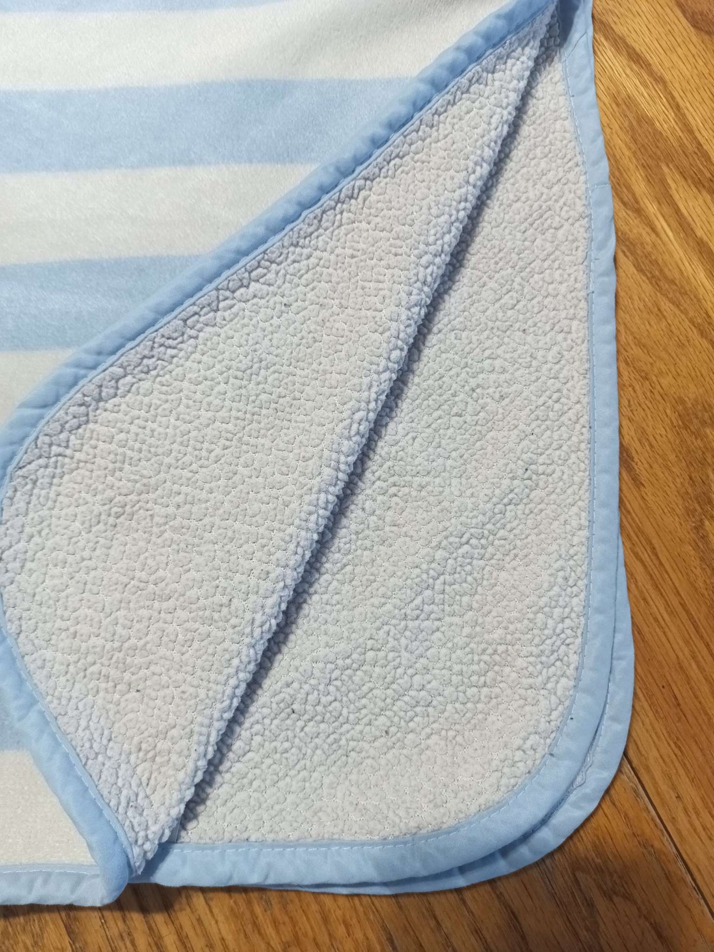 Carter's Minky Toddler/Baby Blanket - Blue Stripe