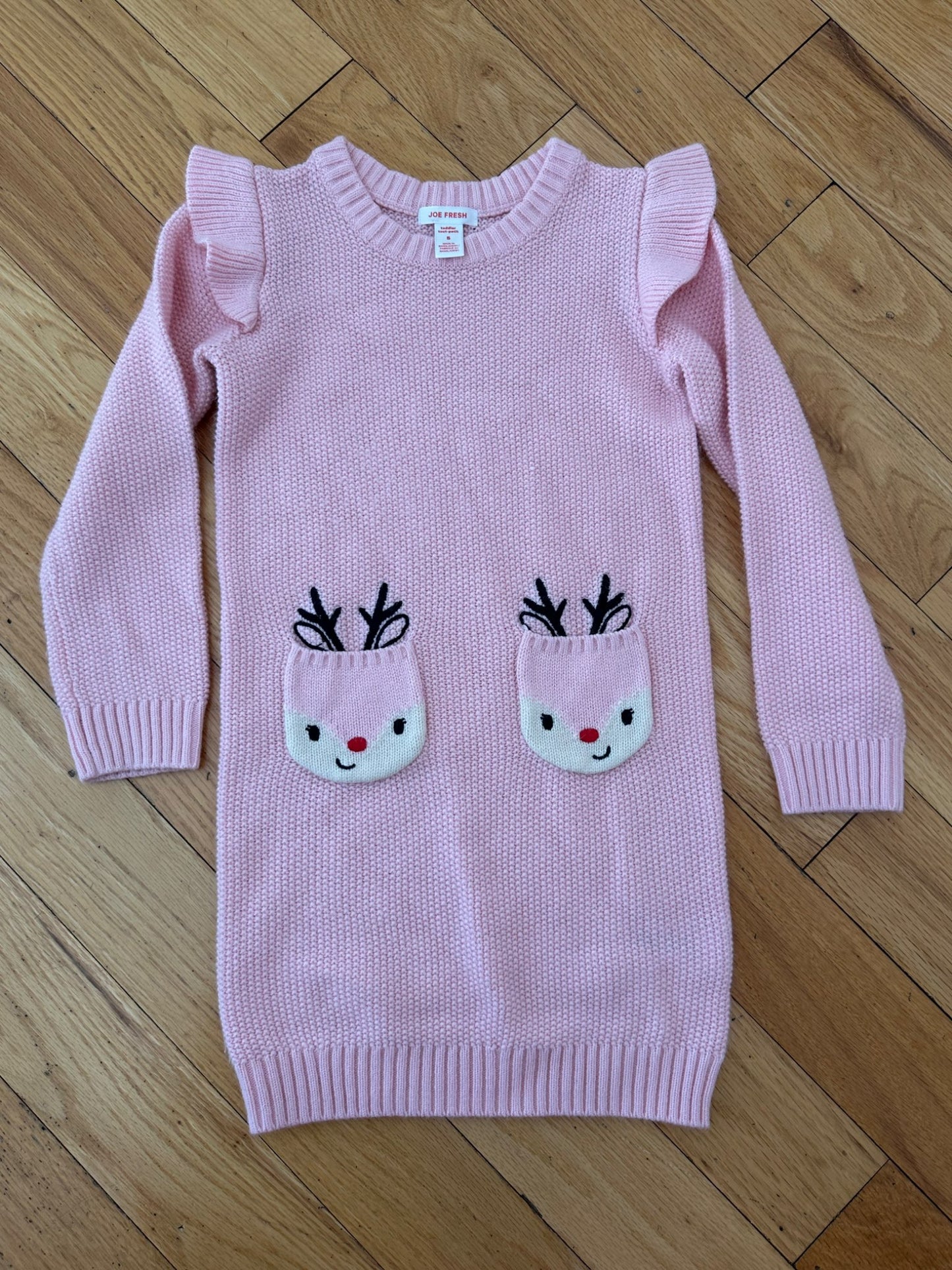 Reindeer Knit Dress (Size 5), Kids 5/5T (extra small)
