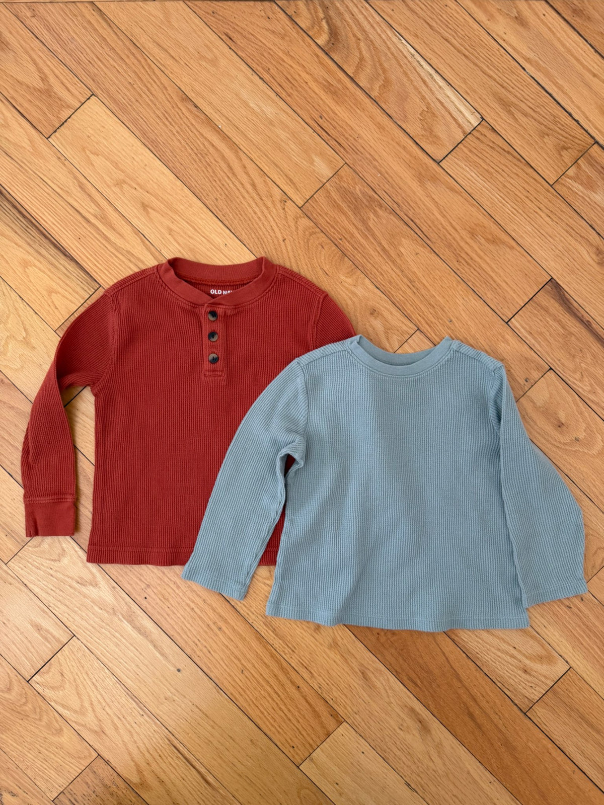 Two Waffle Long Sleeve Shirts (Size 3T), Kids 3T