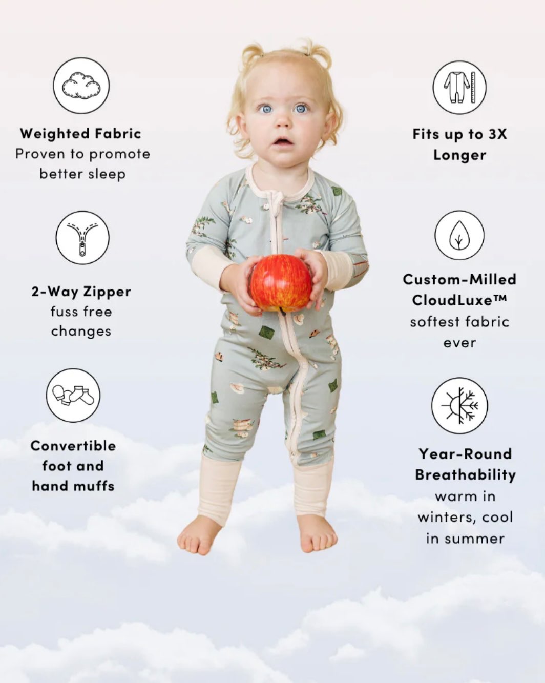 Sunday Littles Apple Picking PJs, Kids 18 Month (12-18M)