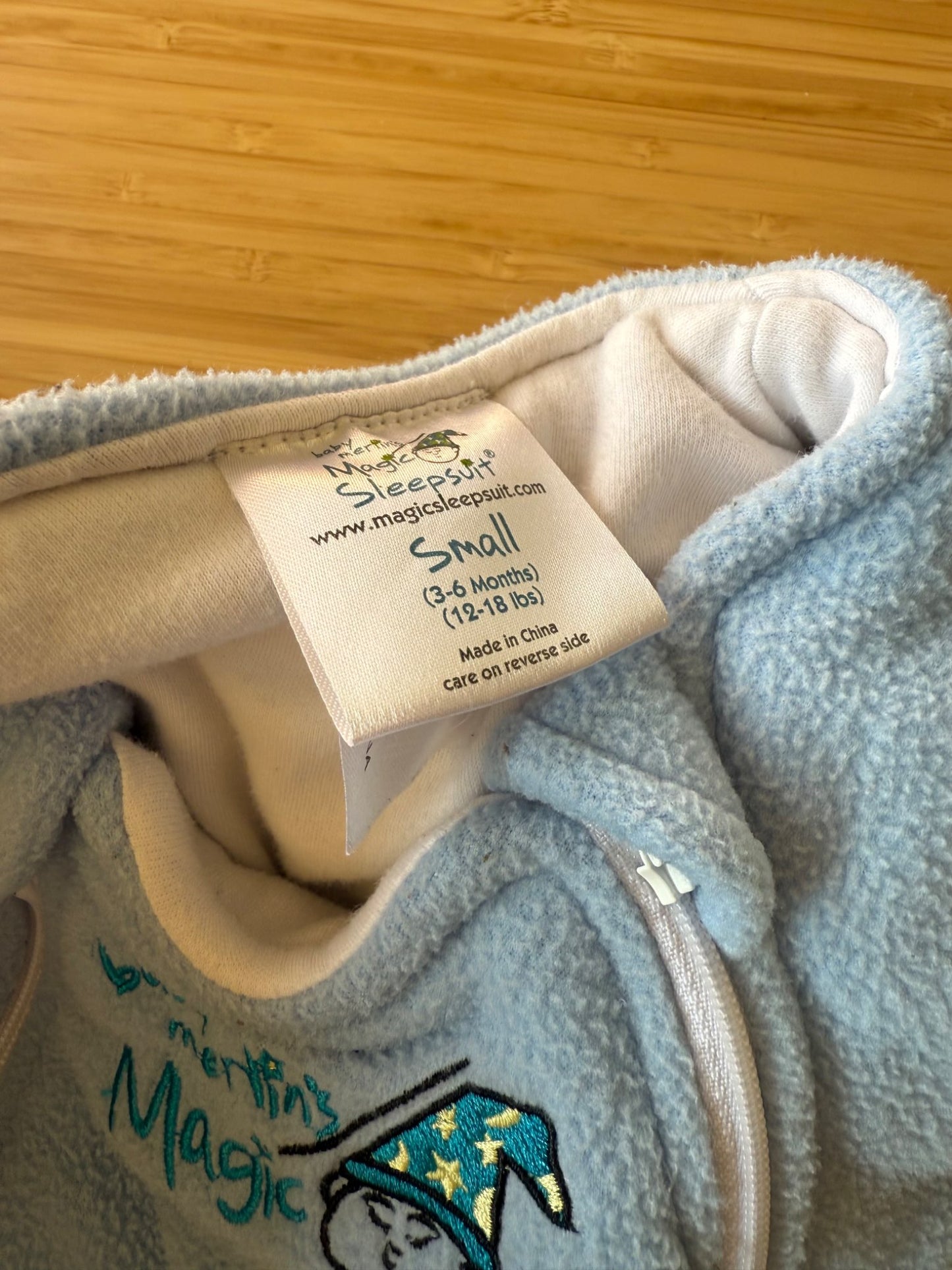 Merlin’s Magic Sleepsuit - Blue, 0-6 Months (Small)