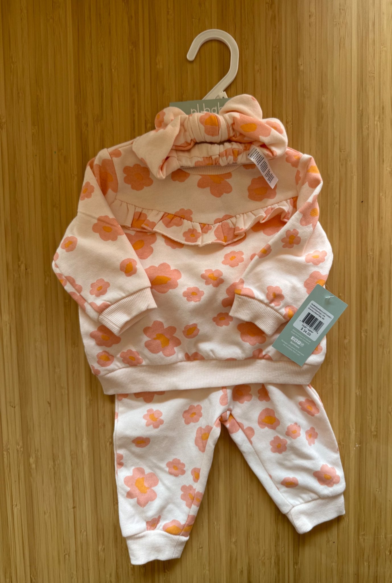Petit Lem Flower 3 Piece Set, Kids 6 Month (3-6M)