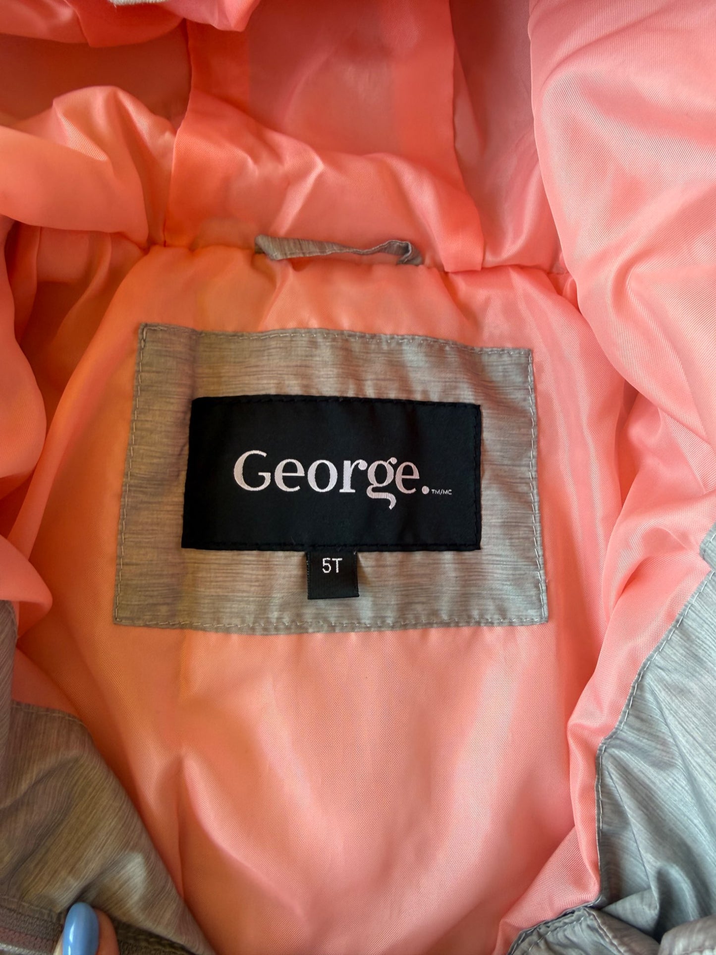 George Grey and Pink Interior Jacket, Kids 5/5T