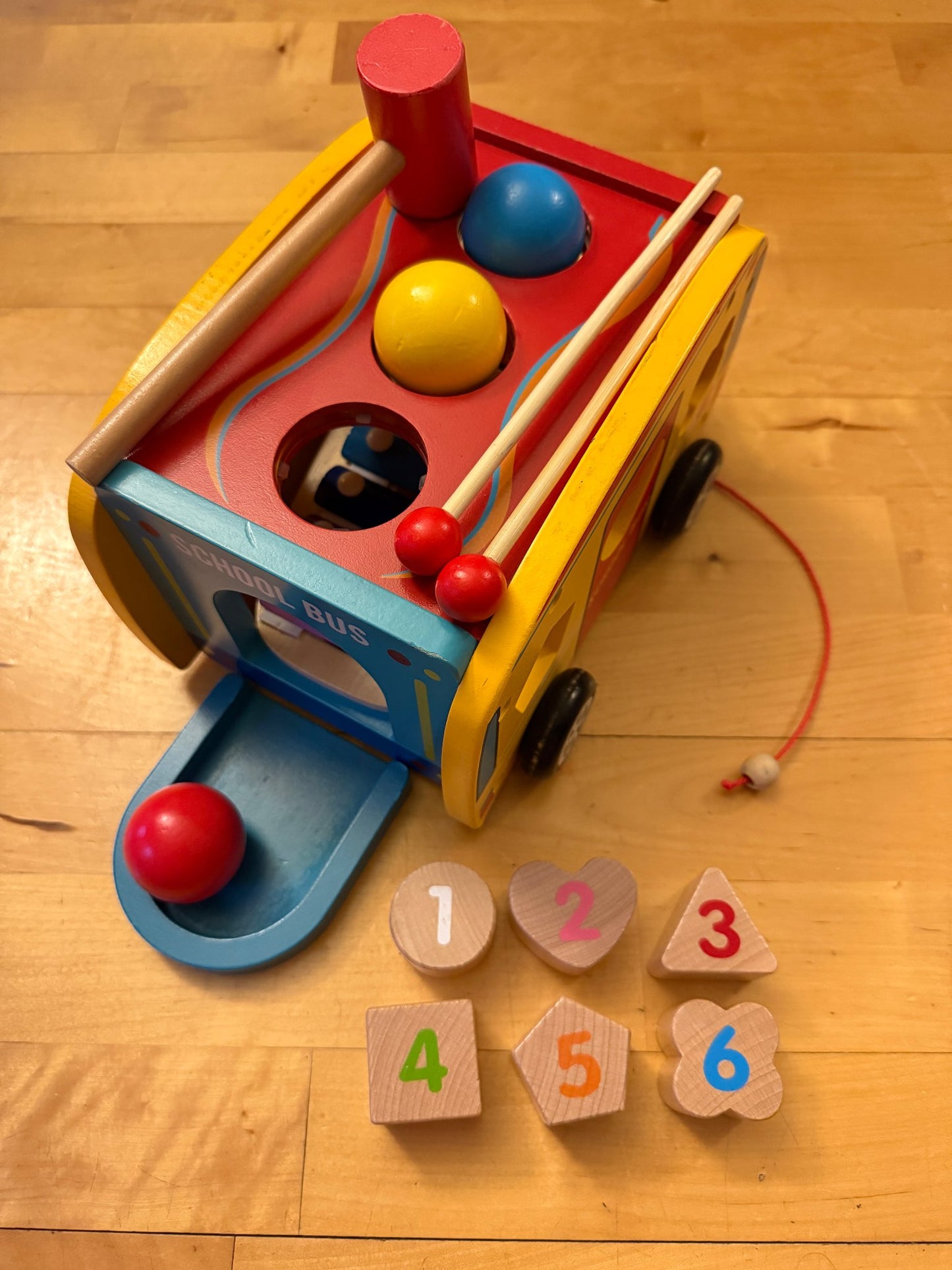 Wooden School Bus Montessori Toy