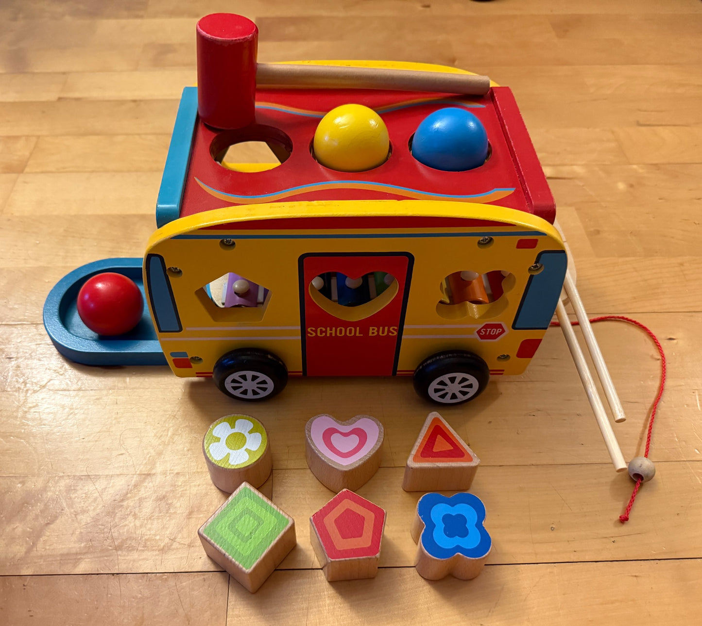 Wooden School Bus Montessori Toy