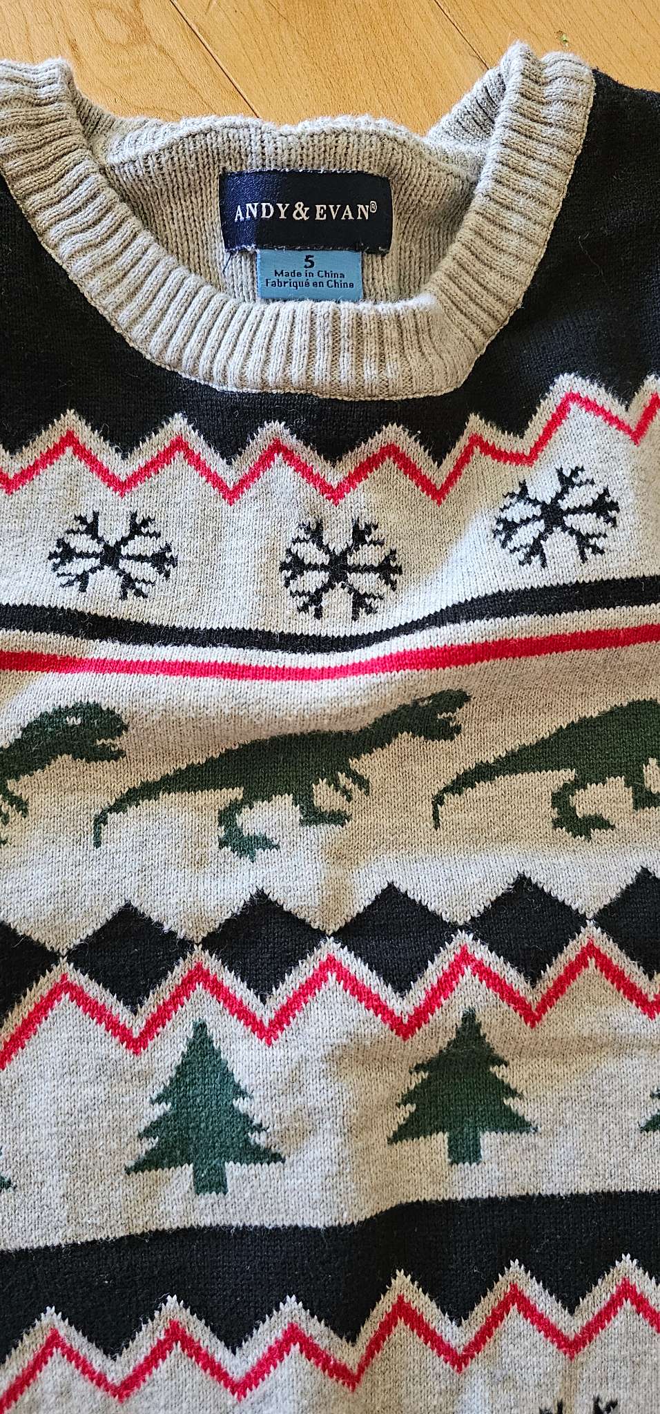 Holiday Dino Crewneck Boys 5, Kids 5/5T