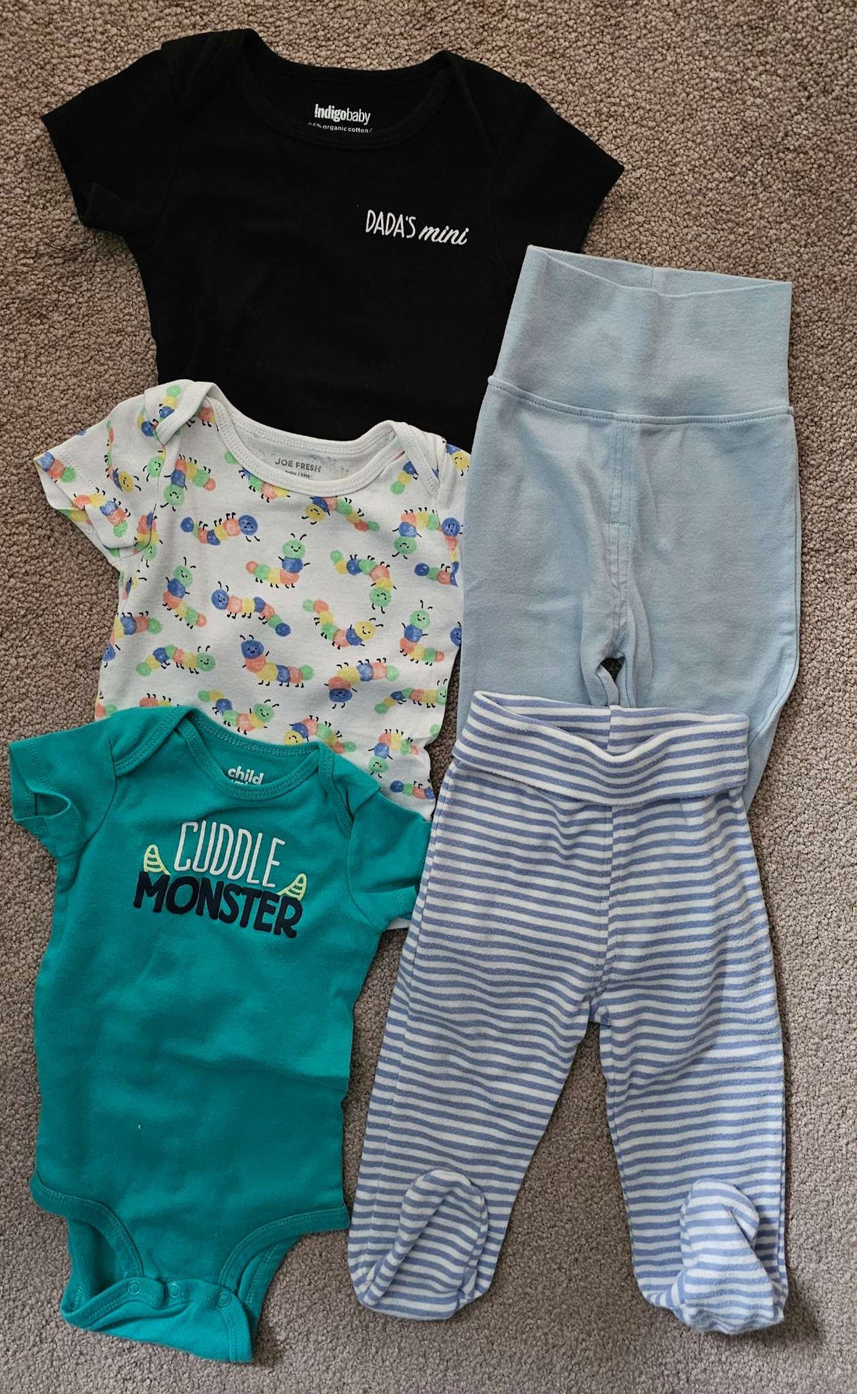 Bundle of 6-12m / 12m Bodysuits and Footed Pants , Kids 12 Month (9-12M)