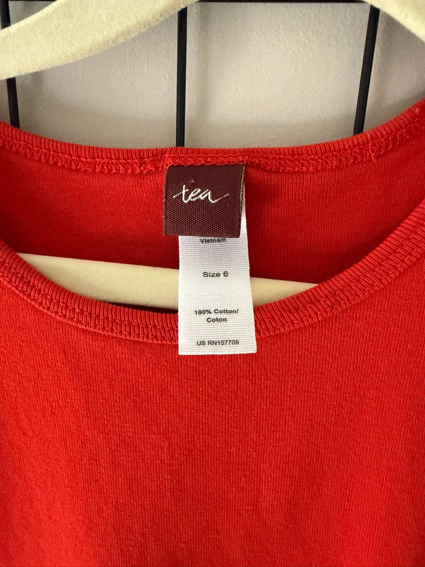 Tea Collection Red/Floral Dress, Kids 6/6X (extra small)