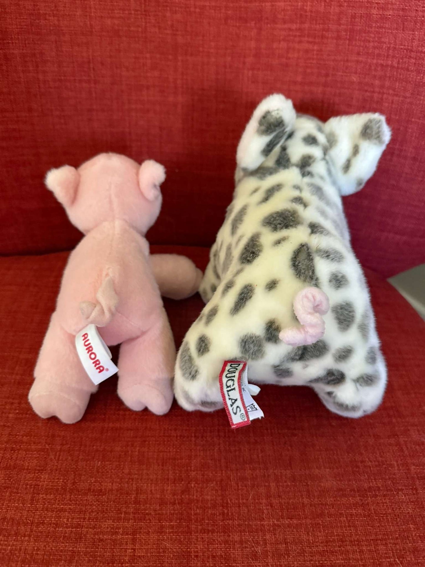Two piggie plushes