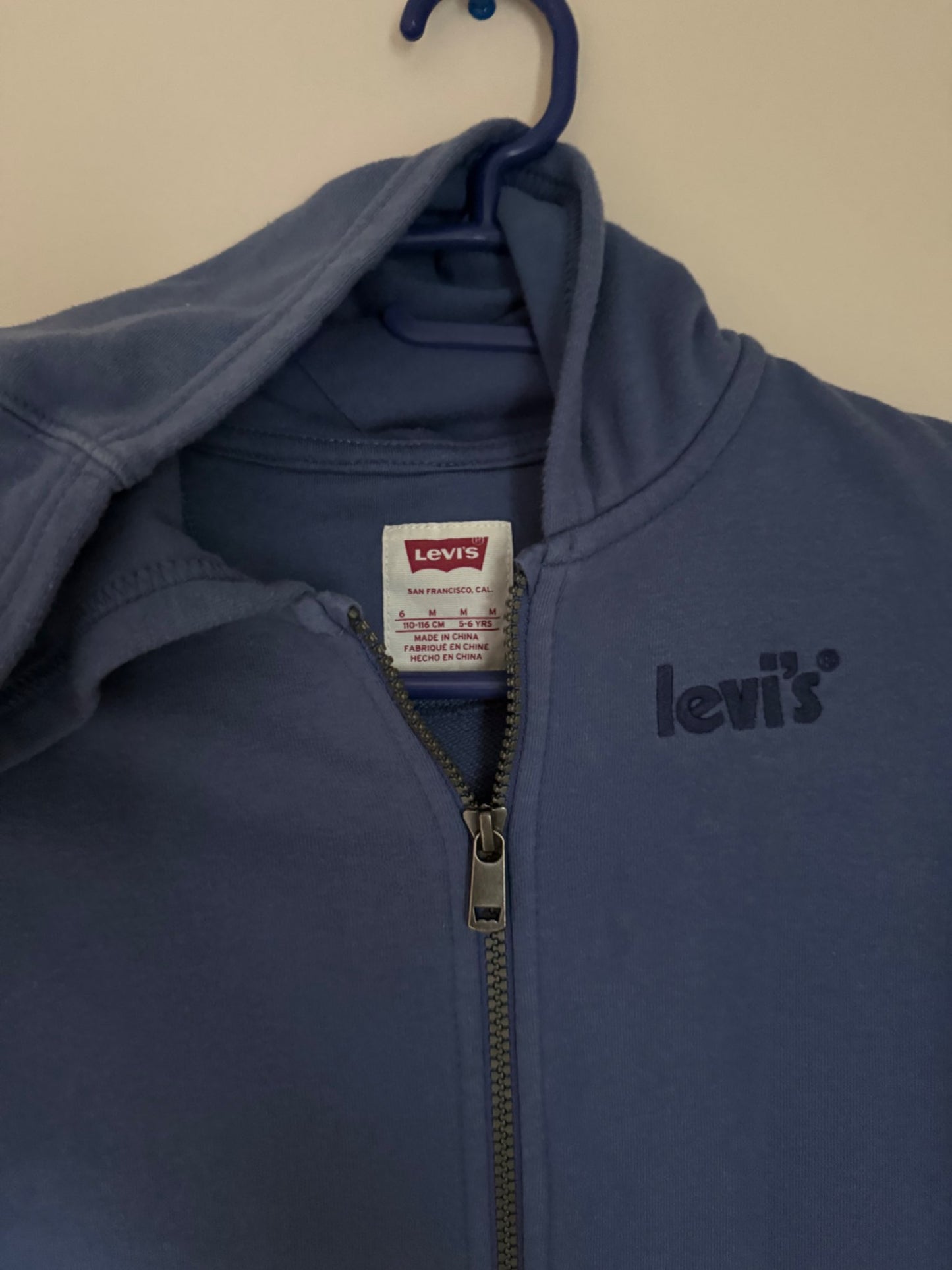 Levi’s Navy Zip-Up Hoodie, Kids 5/5T