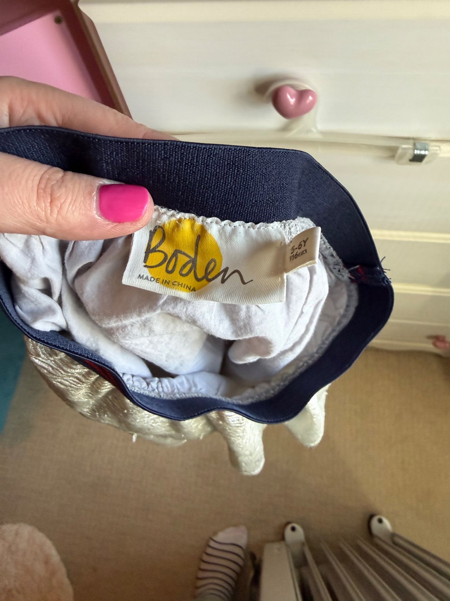 Boden Girls Metallic Skirt , Kids 5/5T