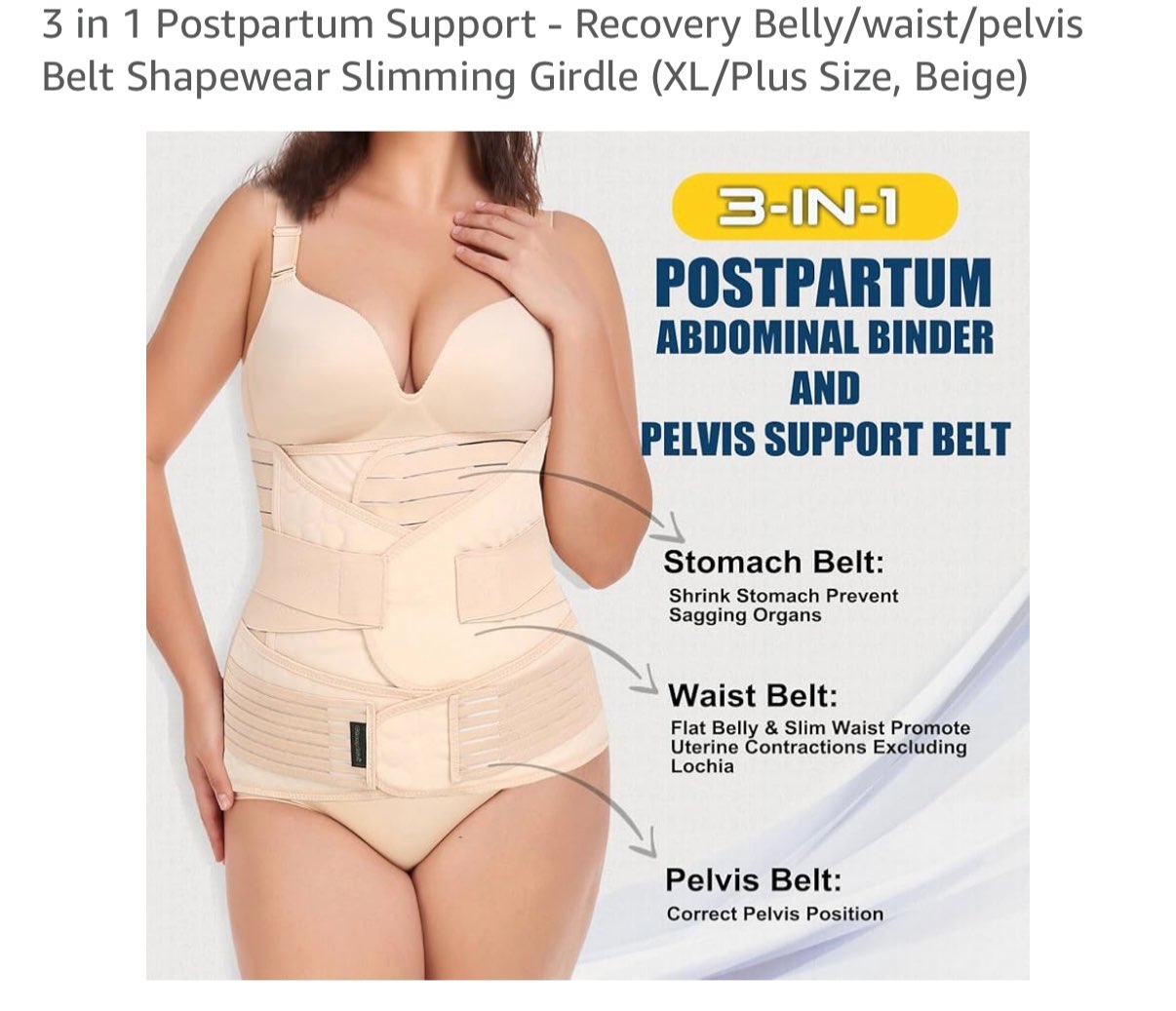 3-in-1 Postpartum Belly Wrap Size XL - new in package never used (retail $40)