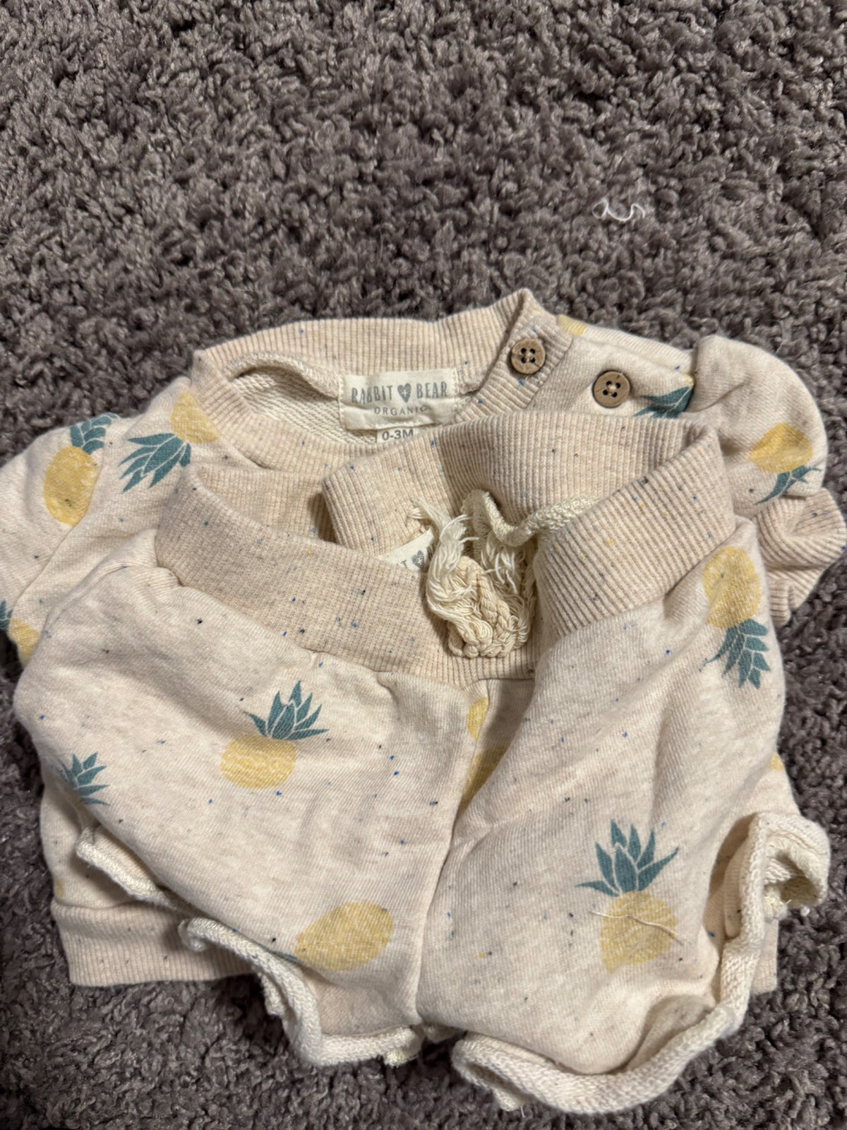 2X Rabbit+Bear Organic 0-3m Matching Outfit set, Kids 3 Month (0-3M)