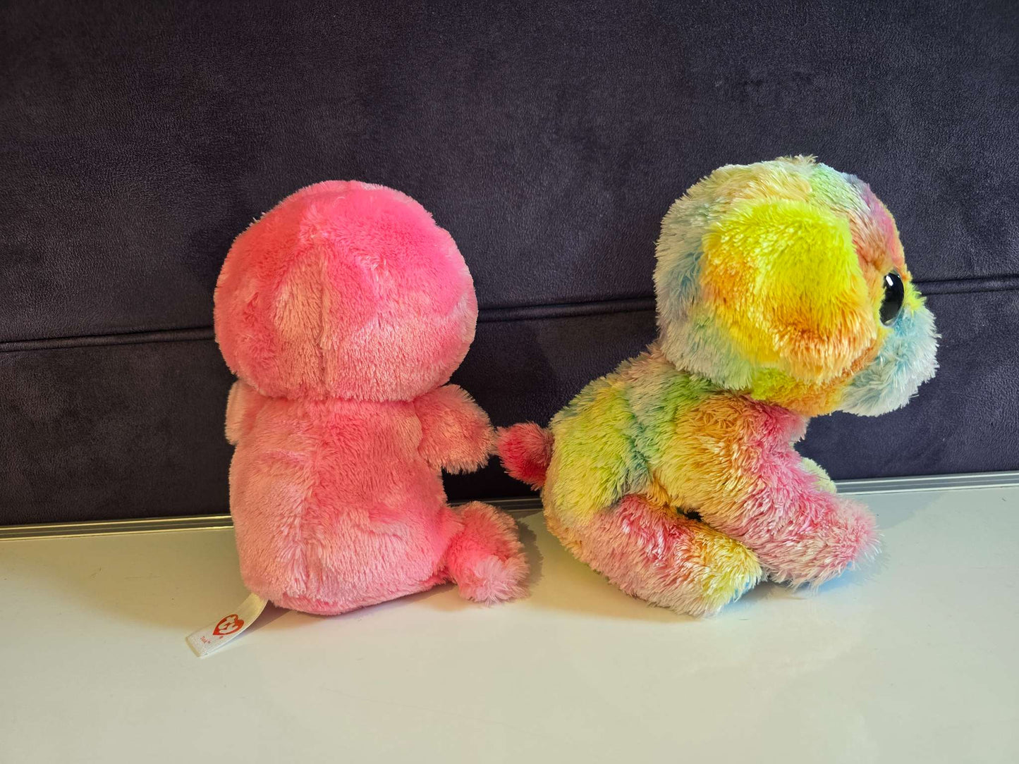 Beanie boos - Walrus (Tusk) and colourful Puppy (Max)