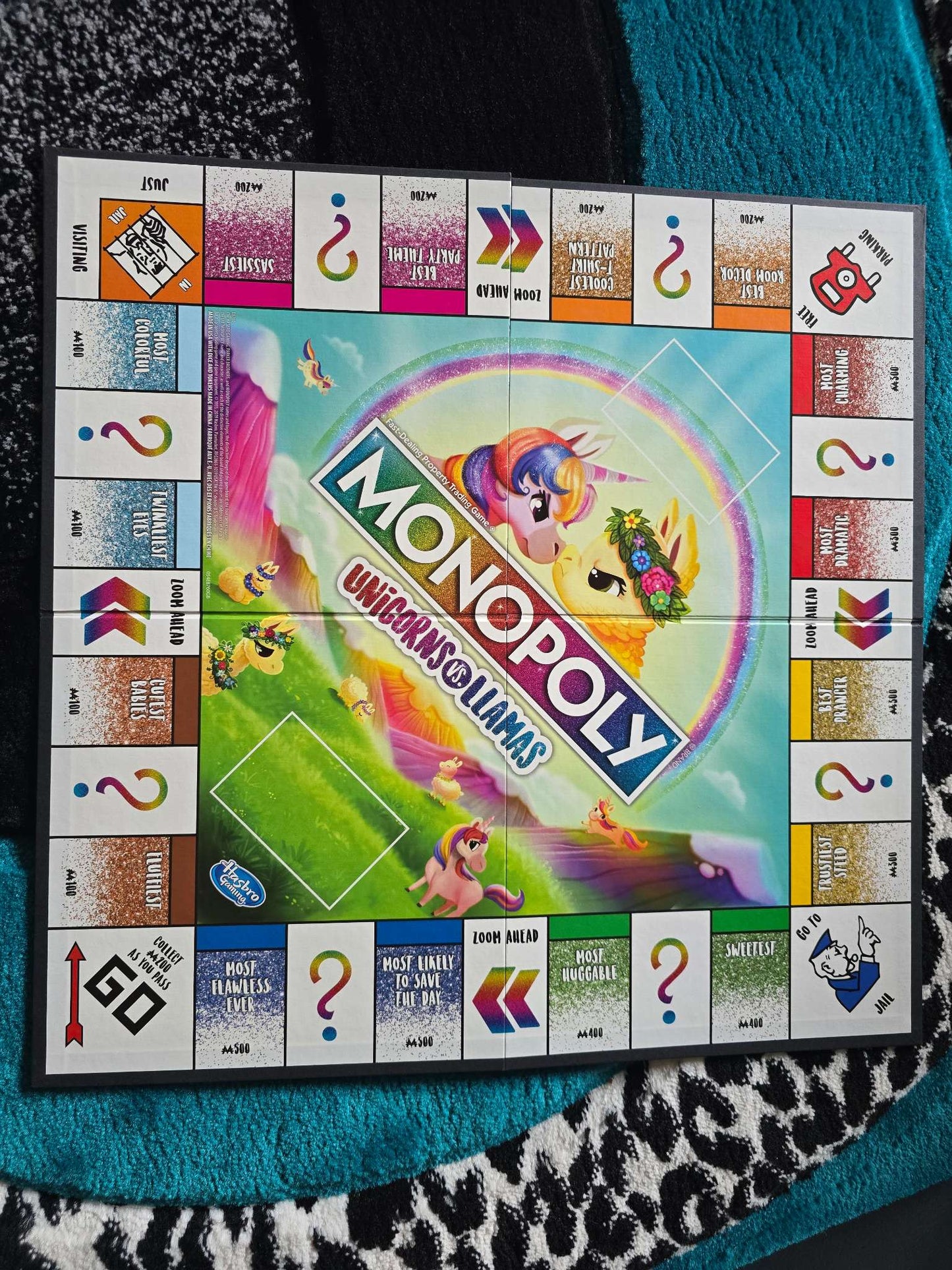 Llamas v. Unicorns Monopoly edition for kids