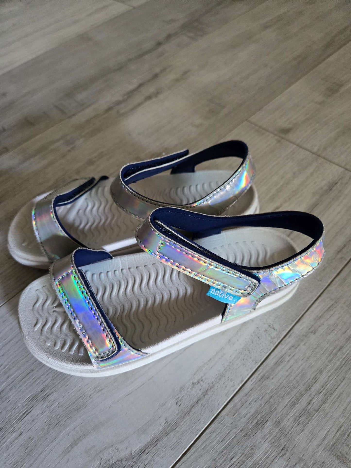 Native Shoes Hologram Sandals, 8" in length, Shoes 12 (Toddler:2-4yr)