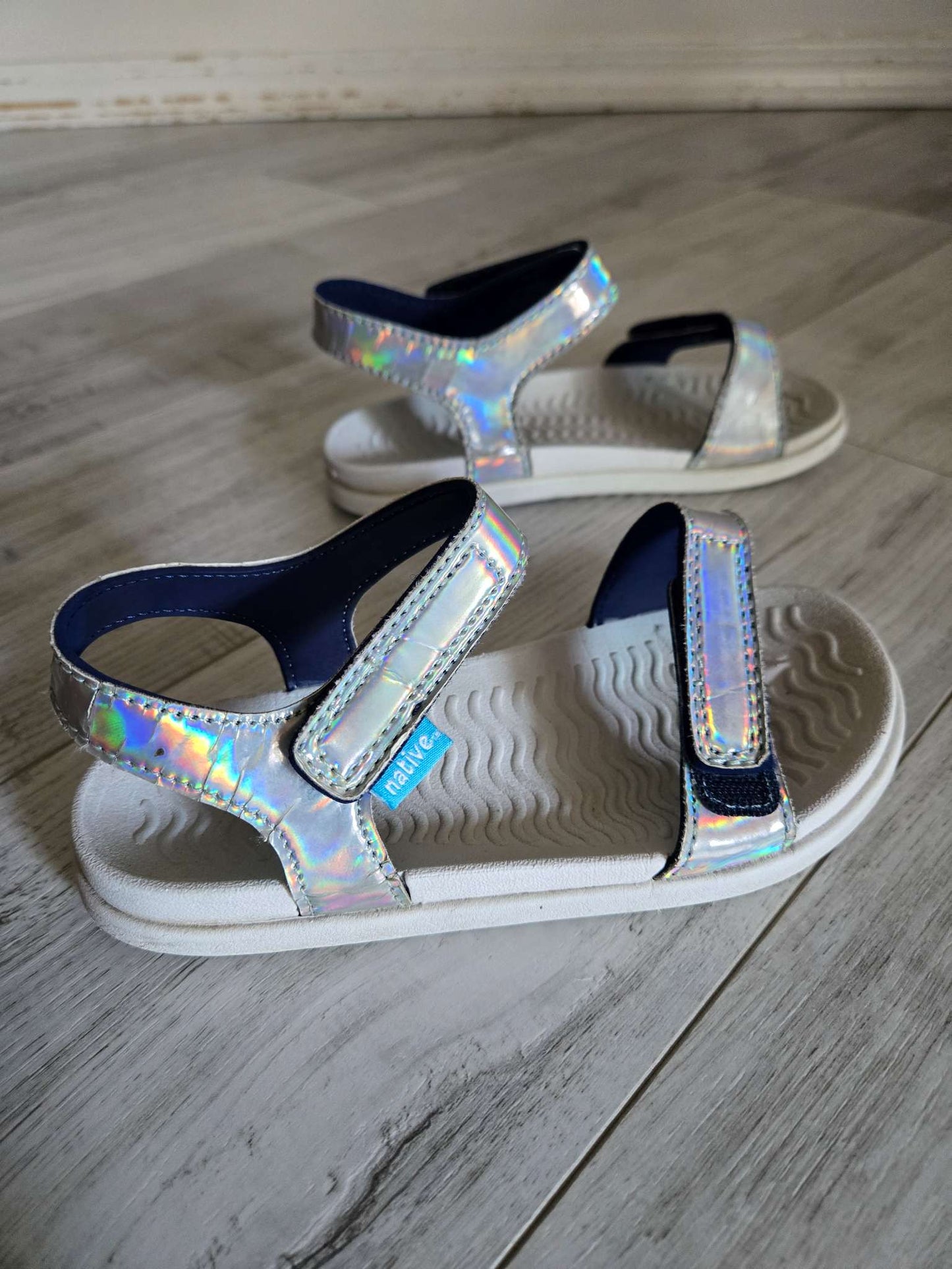 Native Shoes Hologram Sandals, 8" in length, Shoes 12 (Toddler:2-4yr)