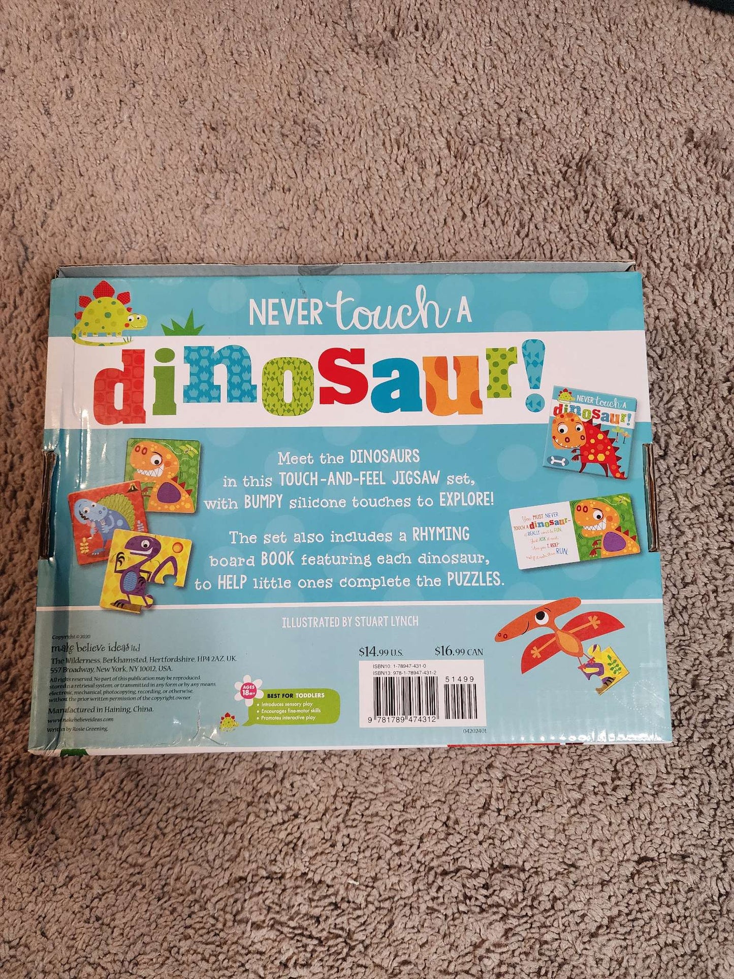 Never touch a dinosaur puzzle and board book!