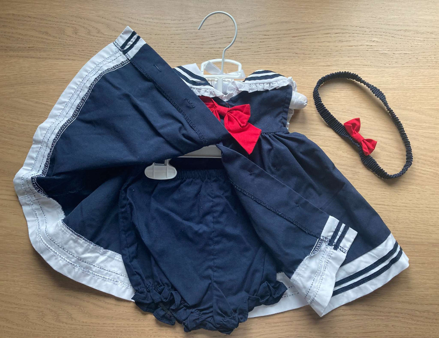 Bundle Marine Themed Dress, Shorts & Headband, Size 6-9 mos, Kids 9 Month (6-9M)