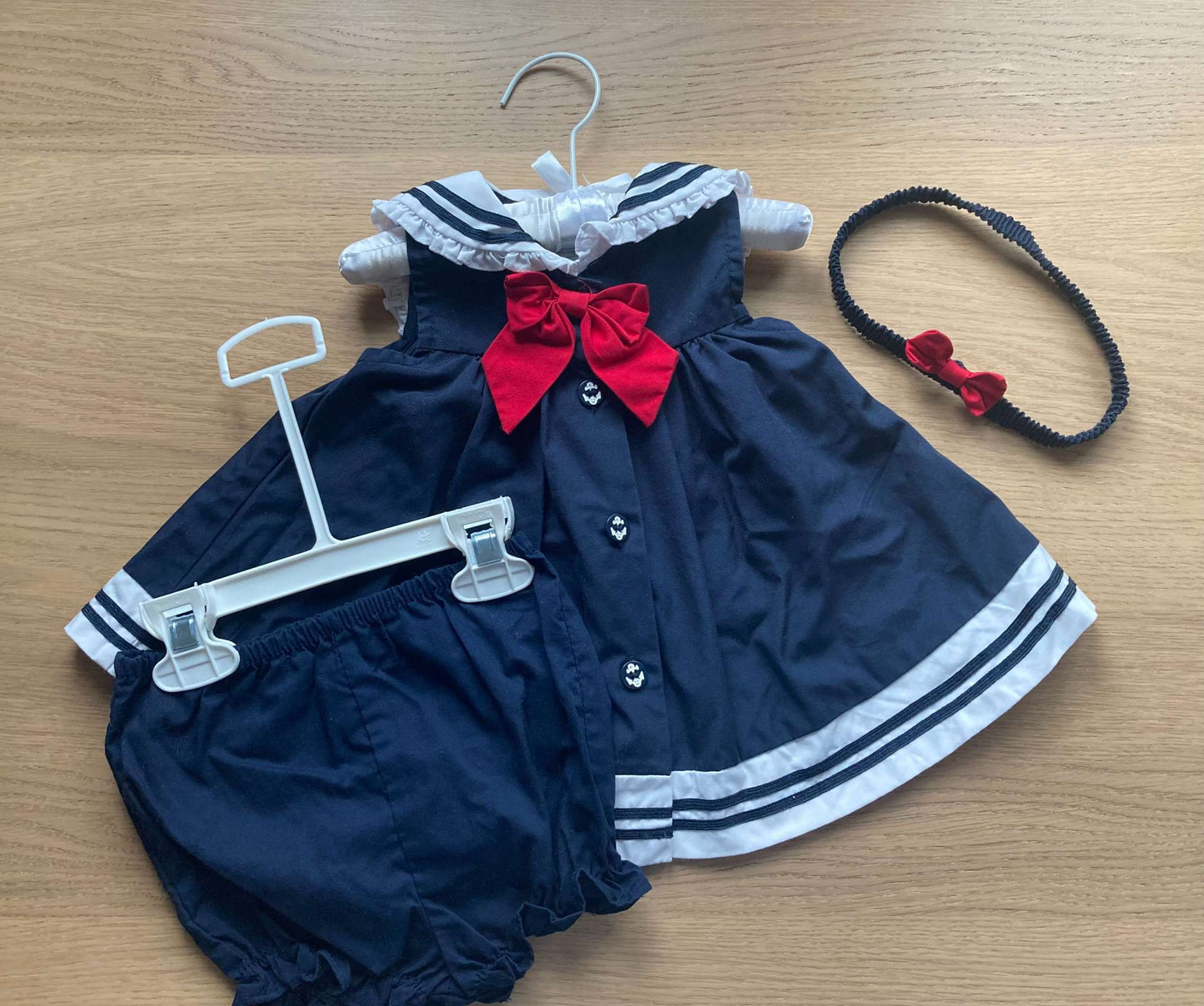 Bundle Marine Themed Dress, Shorts & Headband, Size 6-9 mos, Kids 9 Month (6-9M)