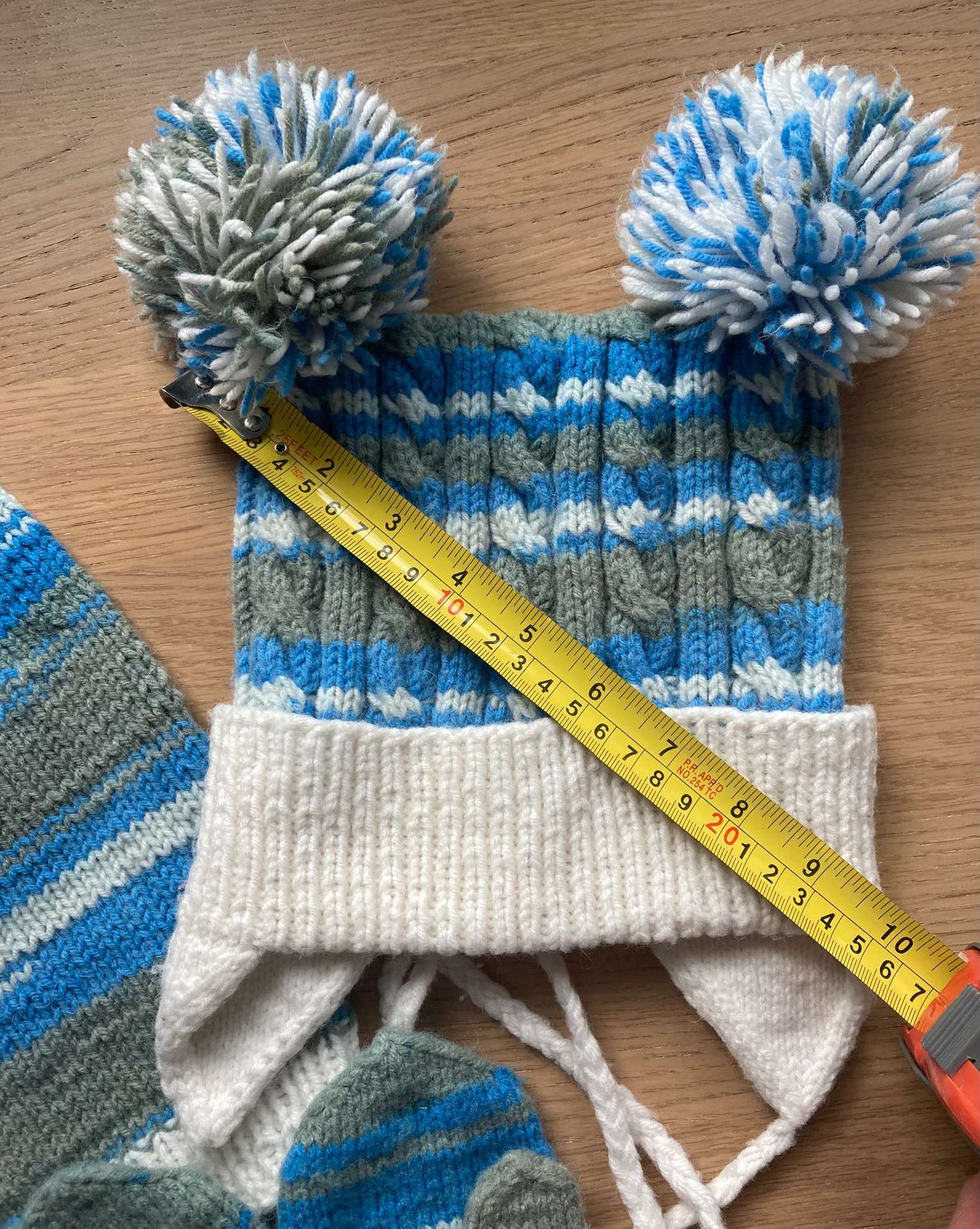 Handmade set of Hat, Snood Scarf & Mittens, Size 2-3, Kids 2T