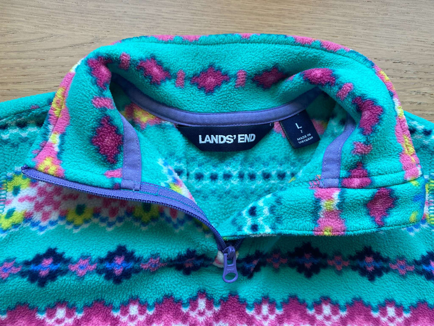 Emerald Fleece Sweater, Size 6-7, Kids 7 & 8 (small)