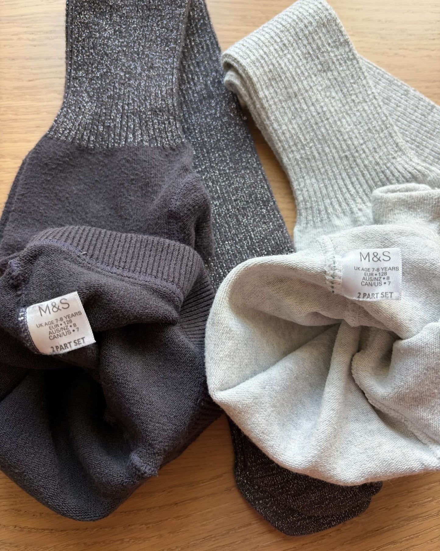 Cotton Ribbed Glitter Tights #1, Size 7-8