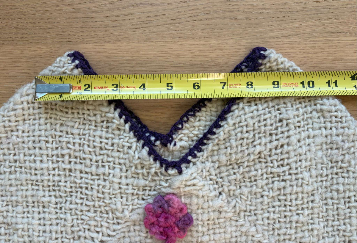 Sheep Wool Poncho, Size 4-7, Kids 6/6X