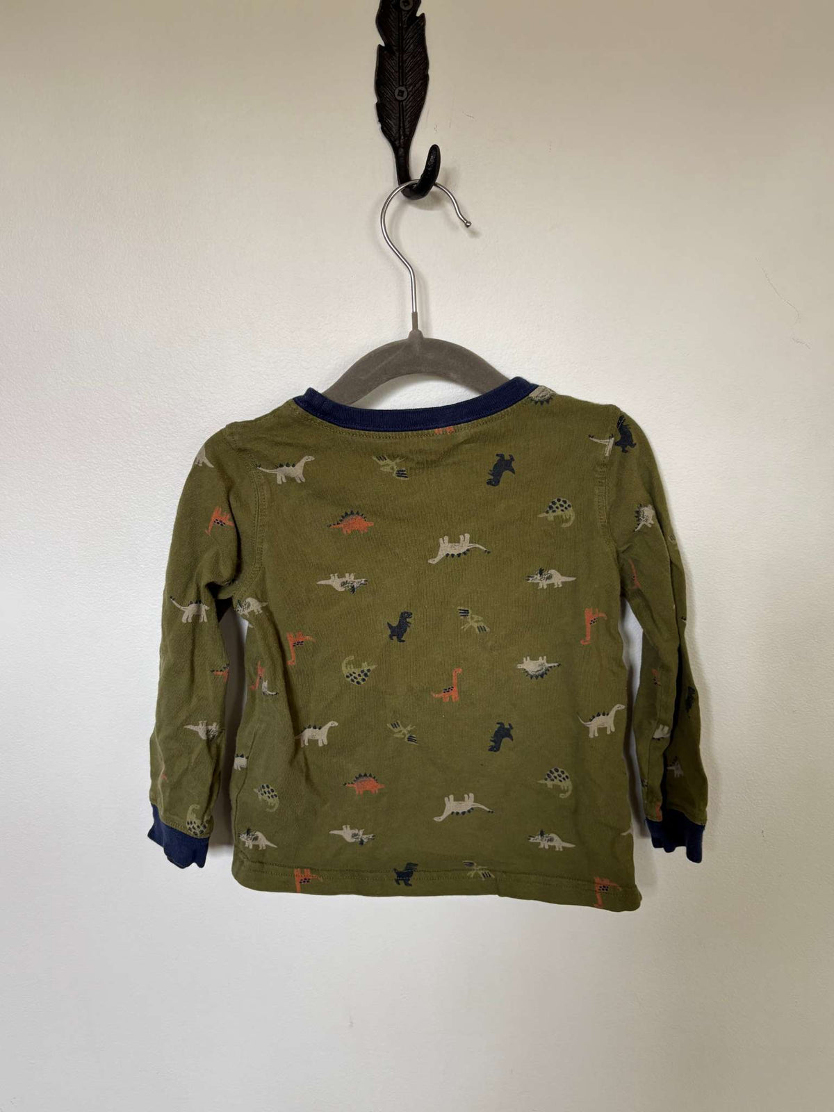 Green long-sleeve dinosaur shirt, Kids 24 Month (18-24M)