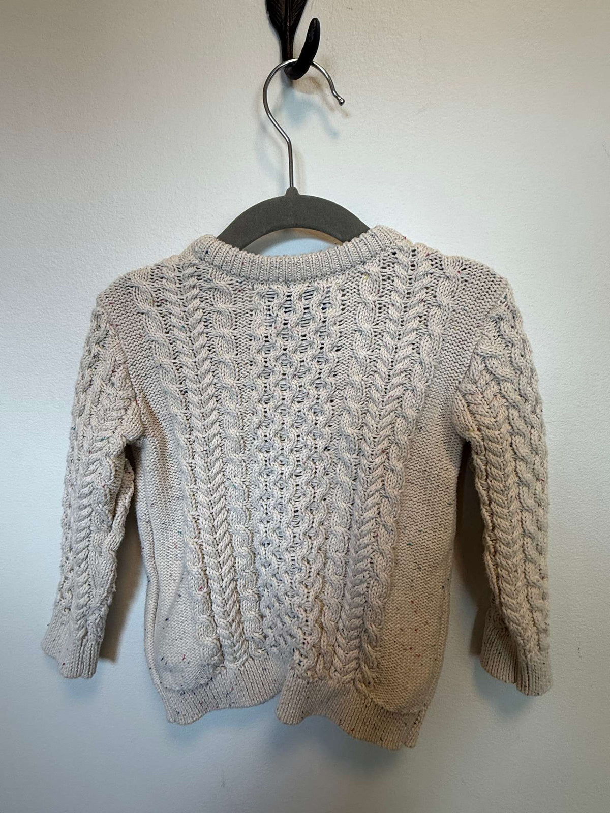 Cream Cableknit Sweater, Kids 24 Month (18-24M)