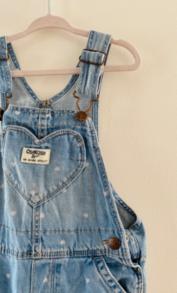 Oshkosh Heart-Print Denim Overalls , Kids 4/4T