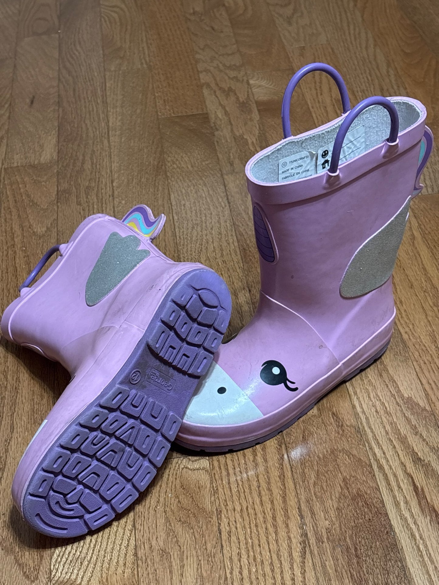 Unicorn rain boots, Shoes 12 (Toddler:2-4yr)