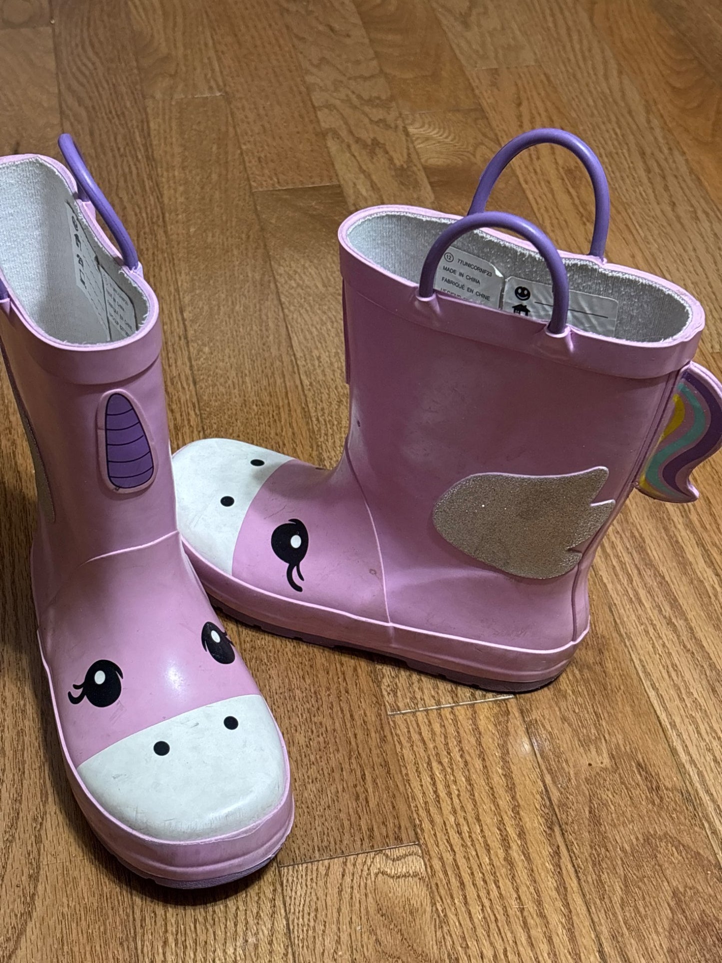 Unicorn rain boots, Shoes 12 (Toddler:2-4yr)