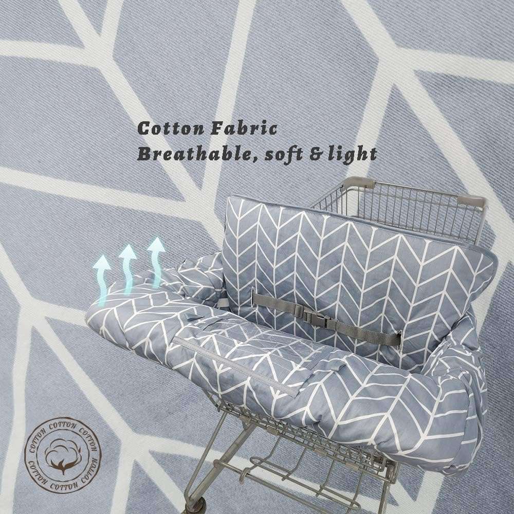 Shopping Cart Cover for Baby ICOPUCA Cotton High Chair Cover, Reversible, Machine Washable for Infant, Toddler, Boy or Girl (Grey Arrow Print)